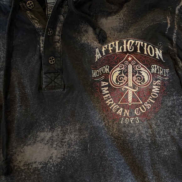 Affliction Pullover Hoodie Shirt Men's M medium - Picture 3 of 4